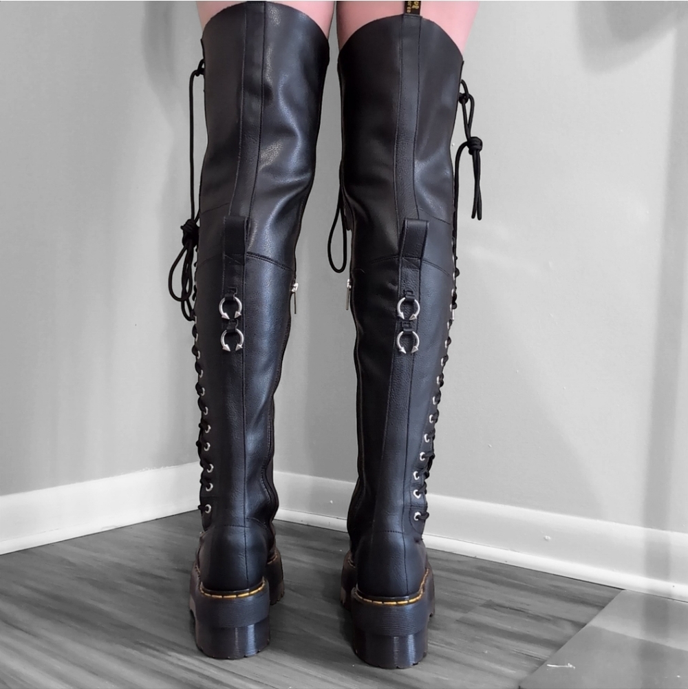 Dr. Martens 28-Eye Extreme Max Virginia Leather Knee High Boots - Picture 3 of 5